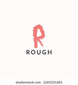 Logo of a letter in rough style.