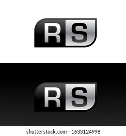 Logo letter RS with two different sides. Negative or black and white vector template design vector
