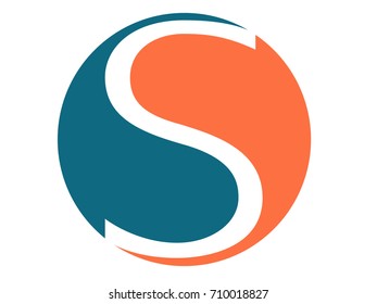 Logo for letter S. Attractive S logo with two colors. Colorful logo