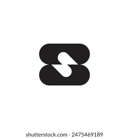 Logo letter S black design with blank background