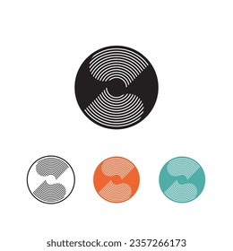 Logo Letter S Black Vinyl Records Music Illustration. Vector de diseño de logotipo de DJ de disco de música