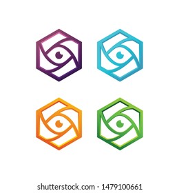 Logo Letter S camera eye vector