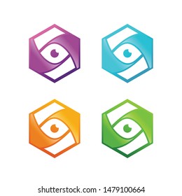 Logo Letter S camera eye vector