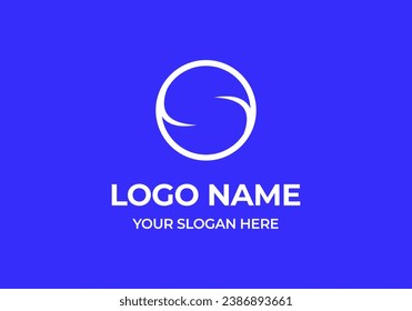 Logo Letter S and CIrcle Line, Modern Simple and Minimalsit Logo Design. Editable File