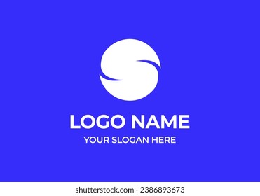 Logo Letter S and CIrcle Shape, Modern Simple and Minimalsit Logo Design. Editable File