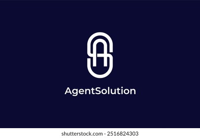 Logo Letter S and A in circle shape. Simple, Minimalist and Modern. Editable file