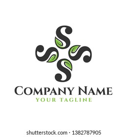 logo letter S design leaf concept