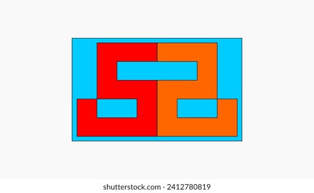 The logo is a letter s facing each other upside down, abstract art, Icon design template, success sign, symbol together moving forward. Brand identity