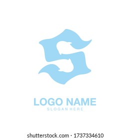 Logo letter S fish identity symbol company