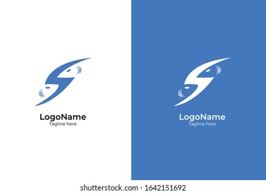 Logo letter S and fish is simple and unique