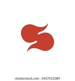 Logo-Buchstabe S Flamme mit leerem Hintergrund