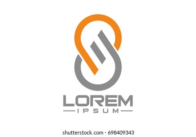 logo letter s flat line infinity icon