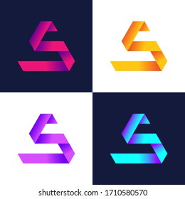 Logo Letter S gradient design, Modern S font colorful vector elements icon.