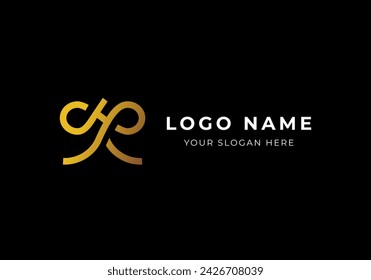 Logo letter S H R. custom typography monogram bold logo design. Editable color