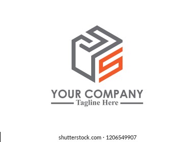 logo letter s hexagonal box