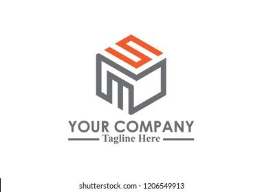 logo letter s hexagonal box