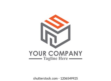 logo letter s hexagonal box
