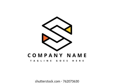 logo letter s hexagonal line