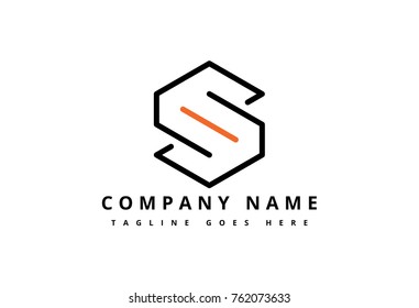 logo letter s hexagonal line