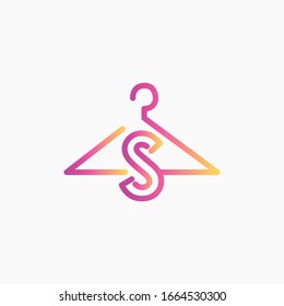 logo letter s with icon hanger vector design