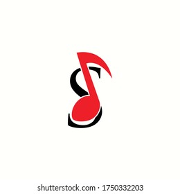 logo letter s with icon not music vector design