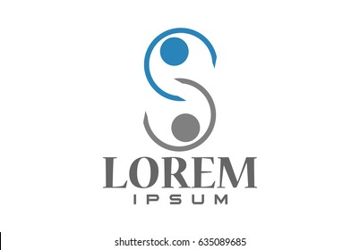 logo letter s infinity human logo