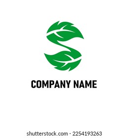 logo letter s inspiration from a leaf, suitable for a company logo