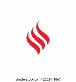 Logo-Buchstabe S einzeln auf weißem Hintergrund. Buchstabenschrift ist Brandflamme Logo Design. Brandflammlogotype-Design. Abstraktes Logo für die rote Flamme. Farbiges Logo von Letter S