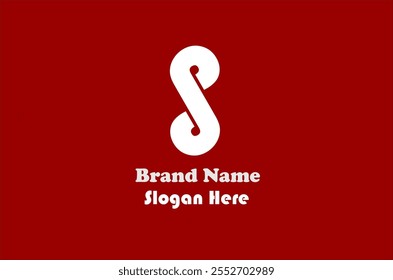 Logo letter of S isolated on red background for business, brand, product, company and other needs.