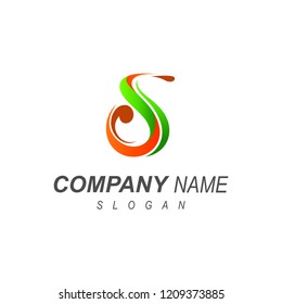 logo letter s,  logo s and leaf, 
greening symbol with a simple look + leaf icon + simple design