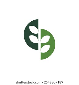 Logo letter S leaf unique design with blank background