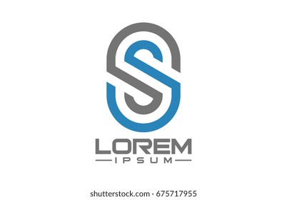 logo letter s line flat infinity icon