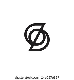 Logo letter S line stroke infinite minimalist with blank background