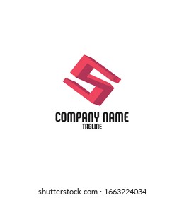 The logo letter S. Minimalist and modern 3D. Can be used for architecture companies