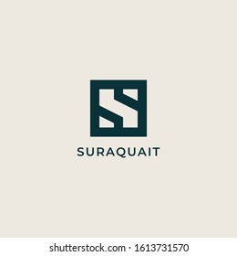 logo letter S monogram with a box concept