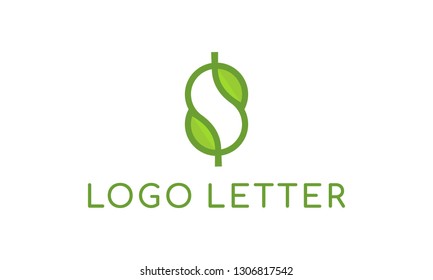 logo letter S, the negative space leaves
