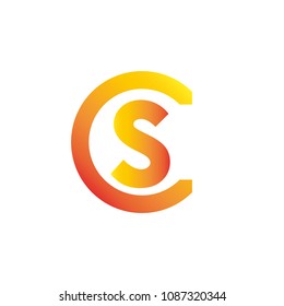 logo letter s orange and yellow color inside circle with cuts