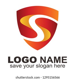 Logo of the letter S + protection, Modern and luxury  logo shield combination letter S - Vector