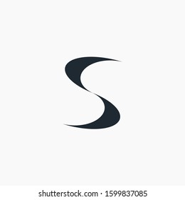 logo letter S with ribbon swoosh wave. The logo can be used for business consulting and financial companies - vector