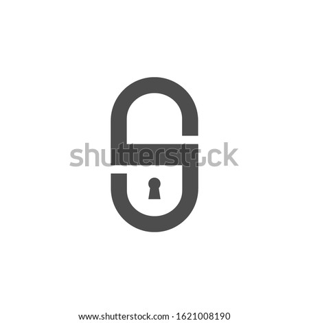 logo letter s security. design combination of a letter and padlock into one unique and simple logo. gray texture. white isolated. for company and graphic design. modern template. vector illustration

