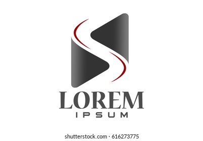 logo letter s shadow ribbon
