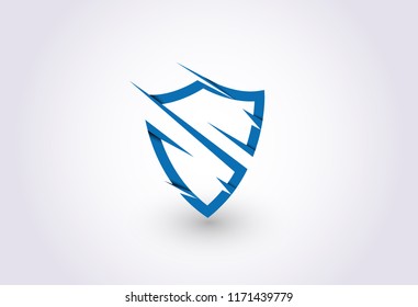 logo letter s speed shield swooshed
