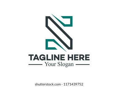 logo letter s square line