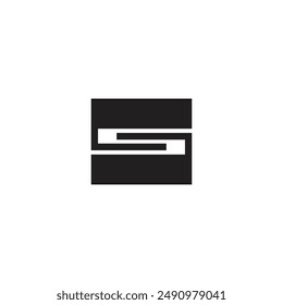 Logo-Buchstabe S quadratisches einzigartiges Design mit leerem Hintergrund