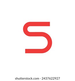 Elemento de plantilla de diseño de línea de trazo S de letra de logotipo