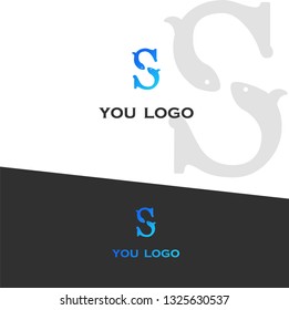 logo letter s two fish