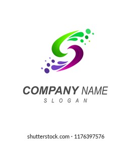 logo of the letter S with water droplets