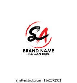 logo letter sa brush vector design