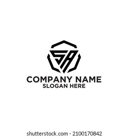 logo letter SA, with a triangle design. abstract logo. modern template