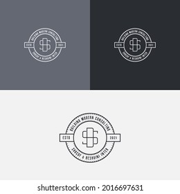 Logo Letter SB Monogram icon, simple vector vintage style.
